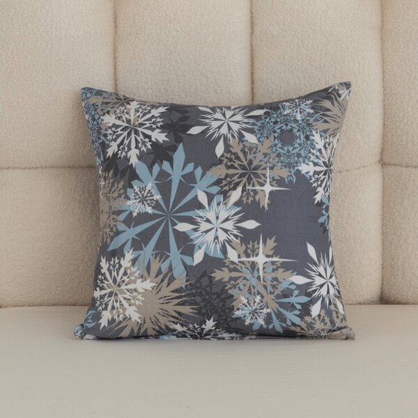 Jastučnica od mikrovlakana SNOWFLAKE 45x45 cm, modro-siva