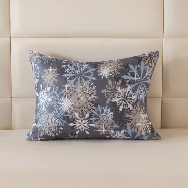 Jastučnica od mikrovlakana SNOWFLAKE 70x90 cm, modrošeda