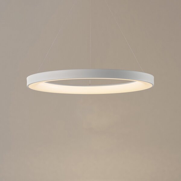 Mantra Iluminación Niseko II pametna viseća LED svjetiljka, Ø 50 cm, bijela, CCT, prigušiva, prigušiva, Bijela, Dnevni boravak/blagovaonica, Aluminij