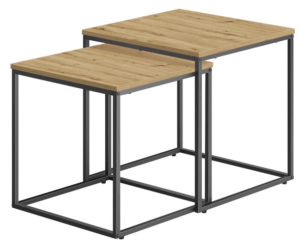 Set od 2 kom konferencijska stolića QUADRO, dekor hrast artisan