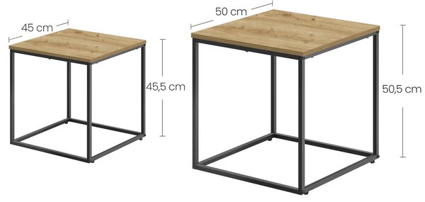 Set od 2 kom konferencijska stolića QUADRO, dekor hrast artisan