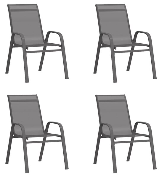 VidaXL Složive vrtne stolice od tekstilena 4 kom sive