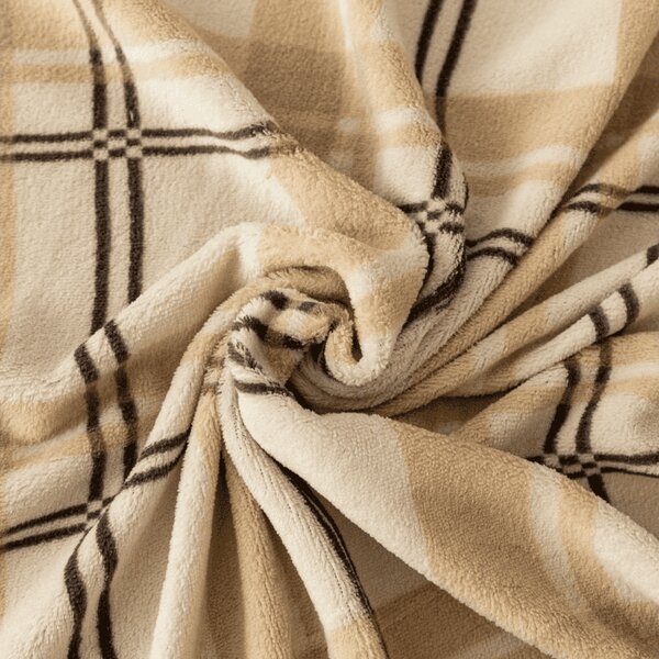 Posteljina mikropliš PLAID krem boje Dimenzije posteljine: 70 x 90 cm | 140 x 200 cm