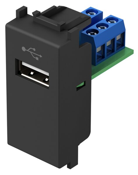 Utičnica s USB priključkom TIP A KM51 TEM Modul - Crna