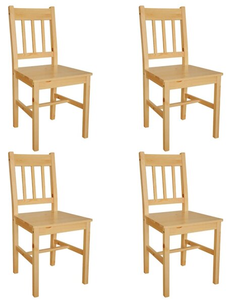 Blagovaonske stolice od borovine 4 kom smeđe