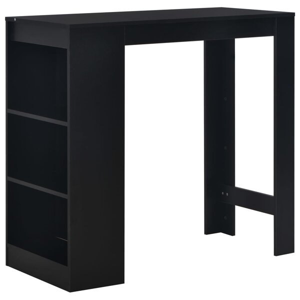 Barski stol s policom crni 110 x 50 x 103 cm