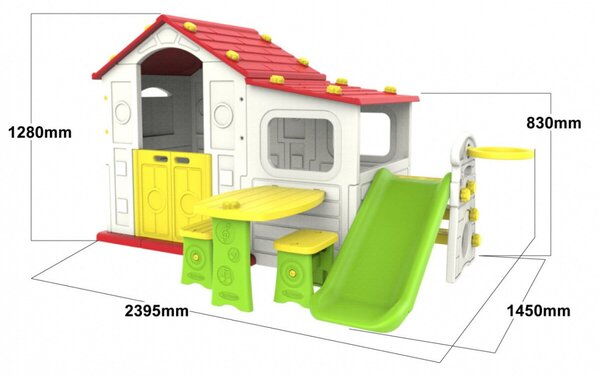 Dječja vrtna kućica s toboganom - 4u1 Lodge