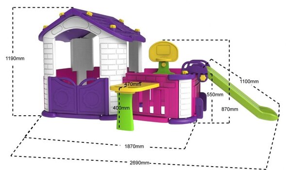 Dječja kućica 5u1 ljubičasta- Atelier