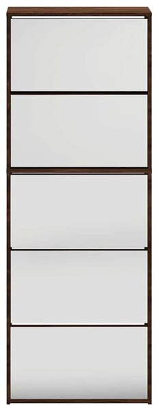 Ormarić za cipele s ogledalom 5razine Smeđi hrast 63x17x169 5cm - Smeđi hrast