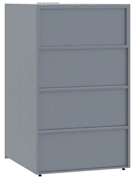 Spremište za kante za smeće - Spremište za 2 kante za otpad sivo 138x79x117 cm čelično - Siva 2 poklopac s plinskim podizanjem
