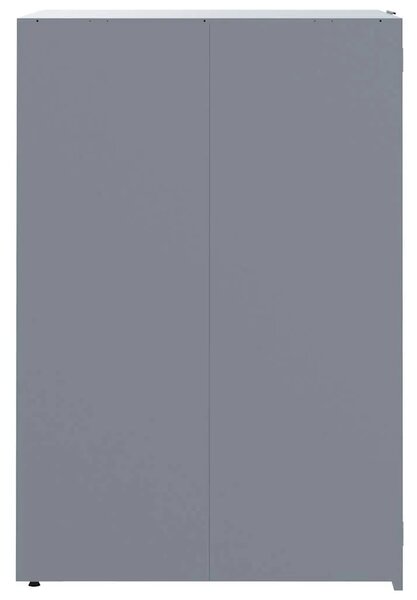 Spremište za kante za smeće - Spremište za 2 kante za otpad sivo 138x79x117 cm čelično - Siva 2 poklopac s plinskim podizanjem