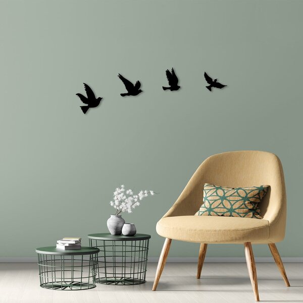 Metalni zidni ukrasi u setu 4 kom 18x20 cm Birds – Wallity