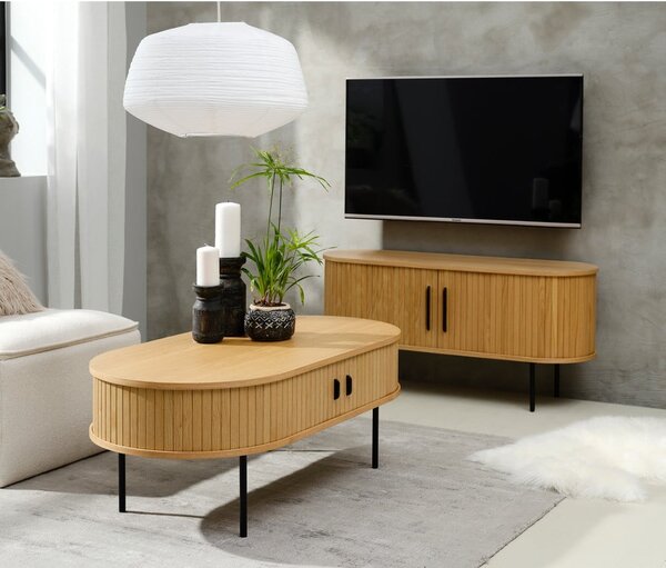 Crni stolić za kavu 60x120 cm Nola - Unique Furniture