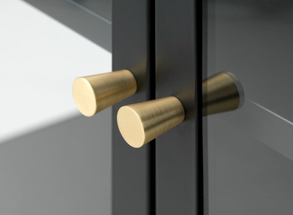 Crna metalna vitrina 90x190 cm Carmel – Unique Furniture