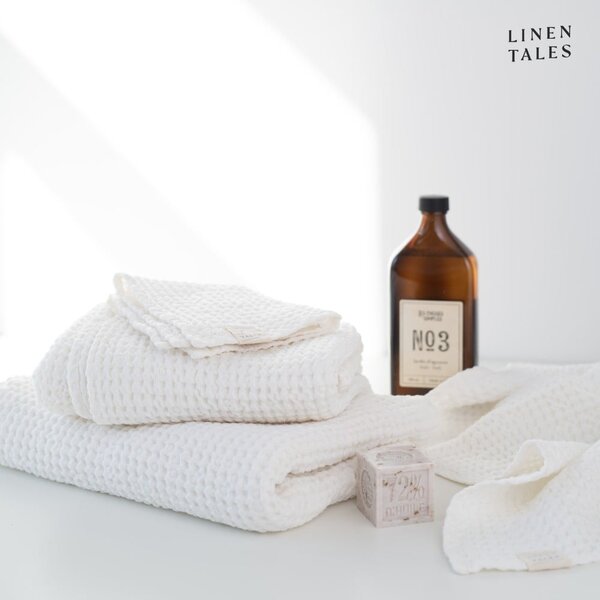 Bijeli ručnici i ručnici za kupanje u setu od 3 kom Honeycomb - Linen Tales