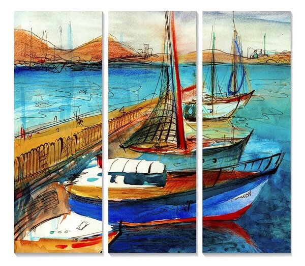 Slike u setu od 3 kom 20x50 cm Sailing - Wallity