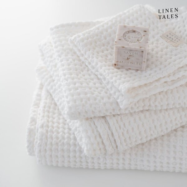 Bijeli ručnici i ručnici za kupanje u setu od 3 kom Honeycomb - Linen Tales