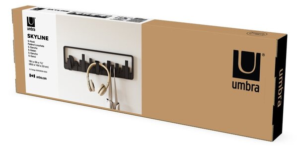 Crna plastična zidna vješalica Skyline - Umbra