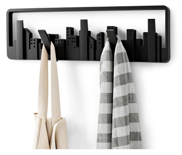Crna plastična zidna vješalica Skyline - Umbra