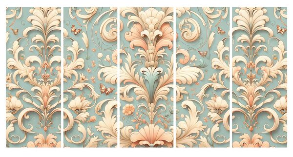 5-dijelna slika vintage ornamenti