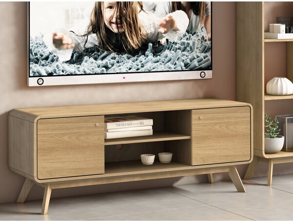 TV stol u dekoru hrasta u prirodnoj boji 140x53 cm Cassie - Støraa