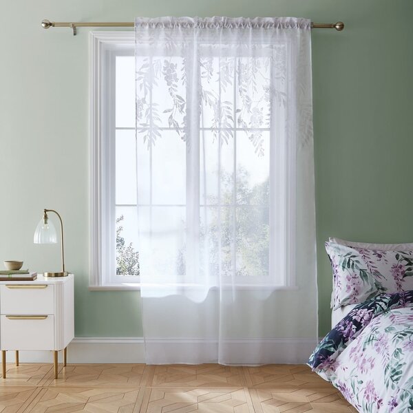 Bijela zavjesa 229x140 cm Wisteria Floral - Catherine Lansfield