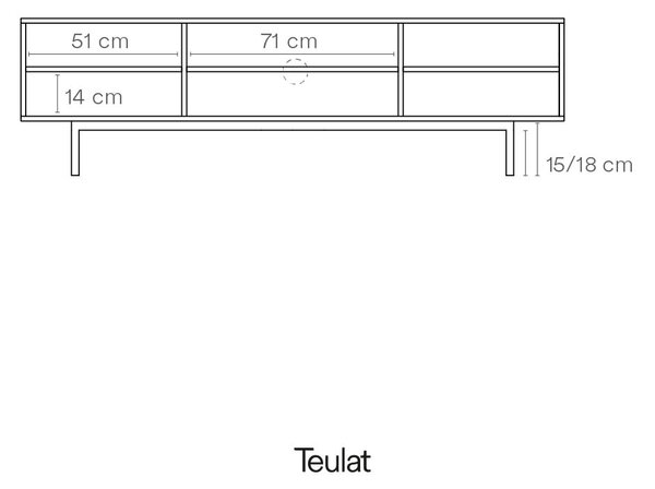Crna TV komoda 180x52 cm Sierra – Teulat