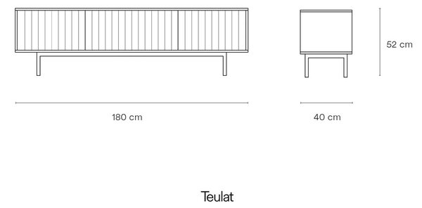 Crna TV komoda 180x52 cm Sierra – Teulat