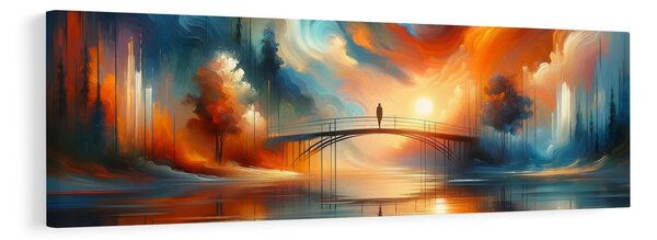 Slika most u sjaju zalazećeg sunca