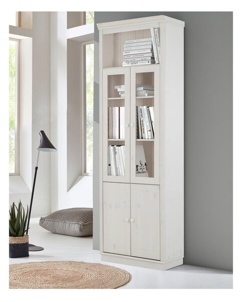 Bijela vitrina od masivnog bora 74x223 cm Anita – Støraa