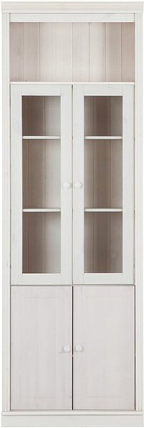 Bijela vitrina od masivnog bora 74x223 cm Anita – Støraa