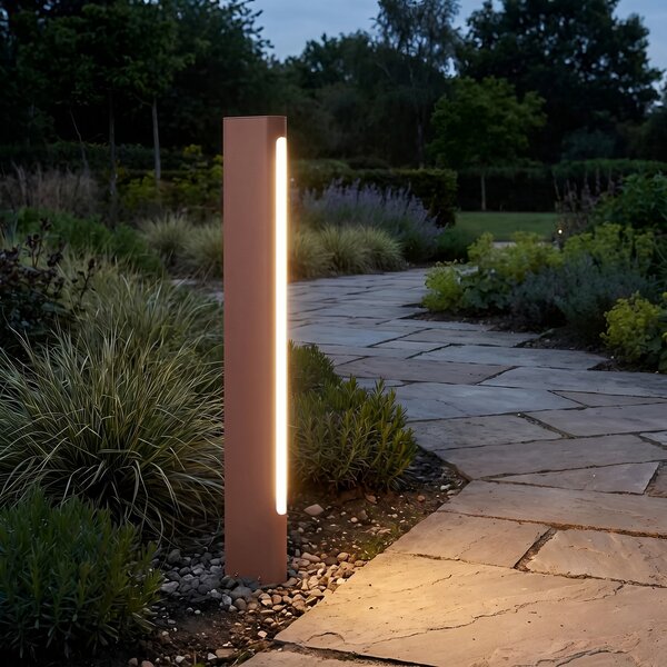 Lucande Celiora LED svjetlo za stazu, visina 80 cm, smeđa, IP65, Smeđa / hrđa, Aluminij