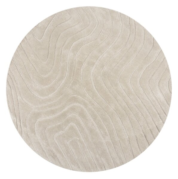 Krem ručno rađen vunen okrugao tepih ø 160 cm Mesmerise Natural – Flair Rugs