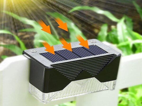 Postavite 4 LED svjetiljke solarne ograde hladno bijeli IP65
