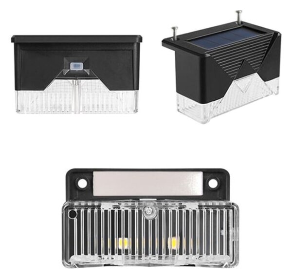 Postavite 4 LED svjetiljke solarne ograde hladno bijeli IP65