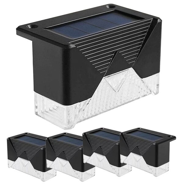 Postavite 4 LED svjetiljke solarne ograde hladno bijeli IP65