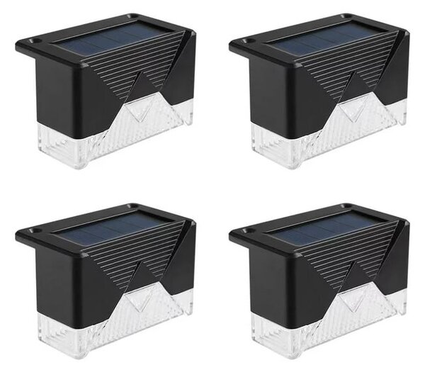 Postavite 4 LED svjetiljke solarne ograde hladno bijeli IP65