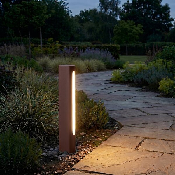 Lucande Celiora LED svjetlo za stazu, visina 45 cm, smeđa, IP65, Smeđa / hrđa, Aluminij