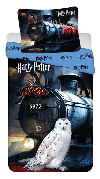 Pamučna dječja posteljina za krevet za jednu osobu 140x200 cm Harry Potter "Hogwarts Express" – Jerry Fabrics