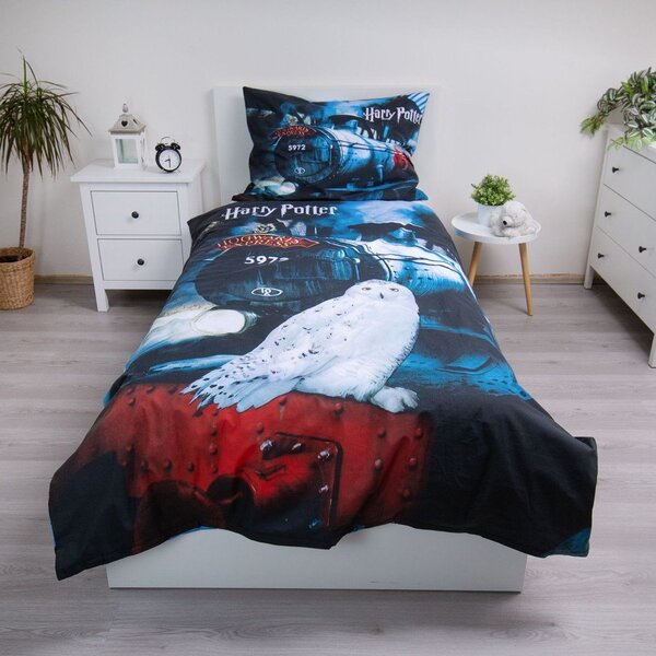 Pamučna dječja posteljina za krevet za jednu osobu 140x200 cm Harry Potter "Hogwarts Express" – Jerry Fabrics