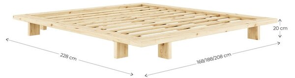 Bračni krevet od masivnog bora bez uzglavlja s podnicom 140x200 cm boje terakote Japan – Karup Design
