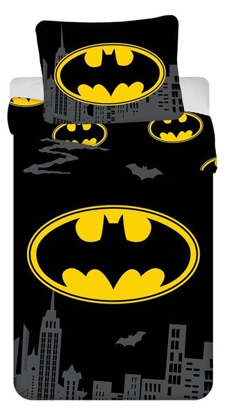 Pamučna dječja posteljina za krevet za jednu osobu 140x200 cm Batman "The Emblem" – Jerry Fabrics