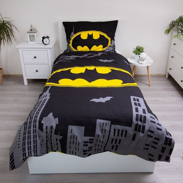 Pamučna dječja posteljina za krevet za jednu osobu 140x200 cm Batman "The Emblem" – Jerry Fabrics