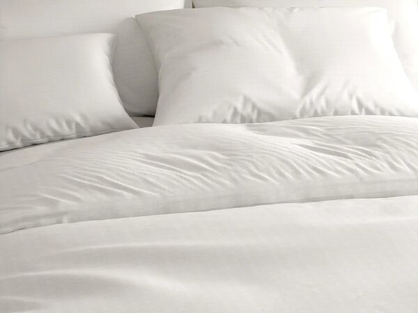 Set krep posteljine DENYX BLEND svijetlo krem, hotelski džep + Jersey plahta 90 x 200 cm sivo-bež, jednokrevetno