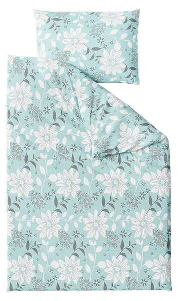 Sada krep posteljine GABRIELA plava + plahta Jersey 90 x 200 cm bijela, za jedan krevet
