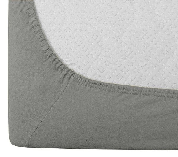 Set krep posteljine WHITE SHEEPS POLY sivo + plahta Jersey 90 x 200 cm siva, za jedan krevet