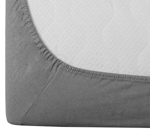 Set krep posteljine LINIE plave + Jerseyeva plahta 90 x 200 cm svijetlosiva, za jedan krevet