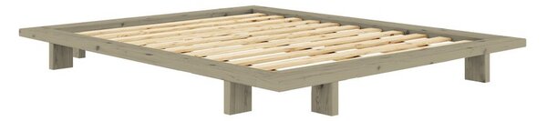 Kadulja zeleni bračni krevet od masivnog bora bez uzglavlja s podnicom 160x200 cm Japan – Karup Design