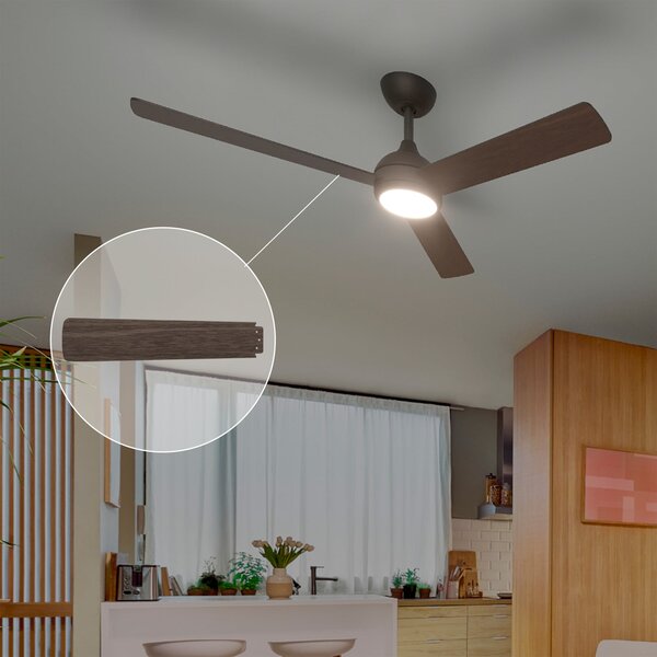 Philips Civx LED stropni ventilator, crna/smeđa, DC, tih, prigušiva, Smeđa / hrđa, Dnevni boravak/blagovaonica, Metal