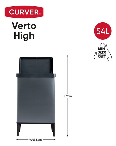 Plava kanta za smeće na dodir od reciklirane plastike 54 l Verto High – Curver